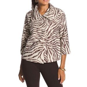 Chico's Women's Zee Zebra-Print Cardigan